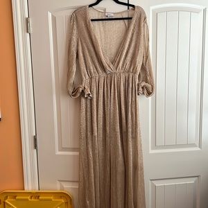 Sparkly gold maxi shear dress